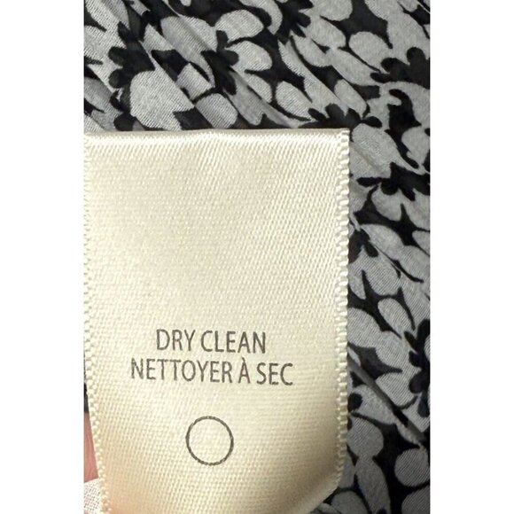 Max Studio Black White Floral Geoprint Elastic Cuff Tie Front Blouse Tunic L Top - Picture 5 of 9